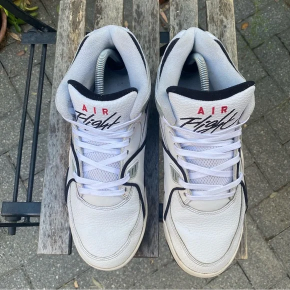 Nike Air Flight 89 'White Black' Sneakers Men's Size 9 Basketball DB5918-100 - Picture 8 of 15